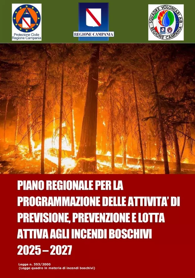 Copertina Piano regionale per la programmazione delle attività di previsione, prevenzione e lotta attiva contro gli incendi boschivi nel triennio 2025-2027